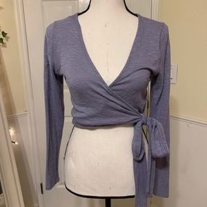 Purple Sweater Wrap Top